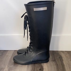 Alice + Whittles Tall Lace Up Rainboots